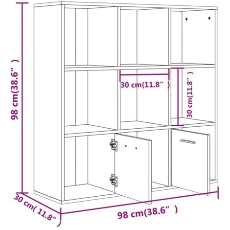 Book Cabinet Smoked Oak 98x30x98 cm vidaXL