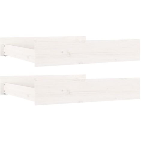 Bed Drawers 2 pcs White Solid Wood Pine vidaXL