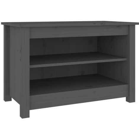 Shoe Bench Grey 70x38x45.5 cm Solid Wood Pine vidaXL
