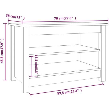 Shoe Bench Grey 70x38x45.5 cm Solid Wood Pine vidaXL