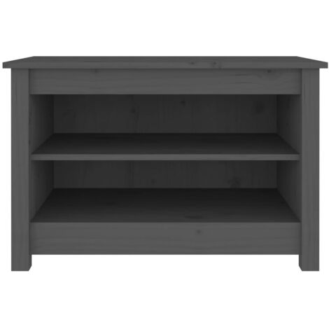Shoe Bench Grey 70x38x45.5 cm Solid Wood Pine vidaXL