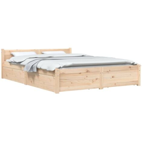 Bed Frame without Mattress with Drawers King Size vidaXL