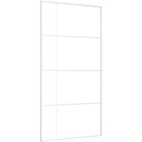 Sliding Door Frosted ESG Glass and Aluminium 102.5x205 cm White vidaXL