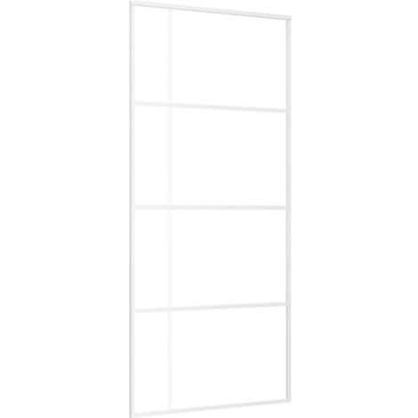 Sliding Door ESG Glass and Aluminium 90x205 cm White vidaXL