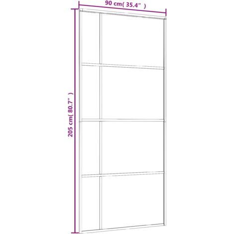 Sliding Door ESG Glass and Aluminium 90x205 cm White vidaXL