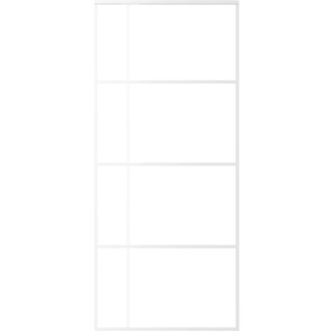 Sliding Door ESG Glass and Aluminium 90x205 cm White vidaXL