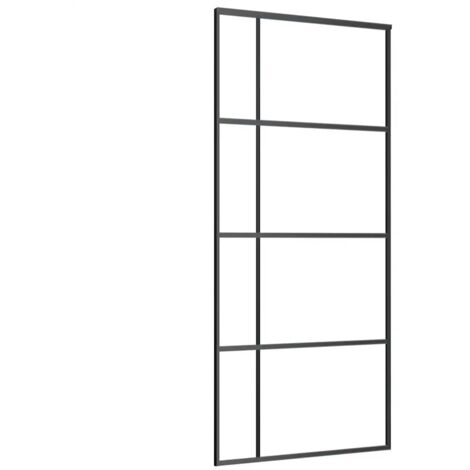 Sliding Door Frosted ESG Glass and Aluminium 90x205 cm Black vidaXL