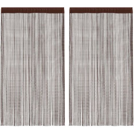 String Curtains 2 pcs 140x250 cm Brown vidaXL