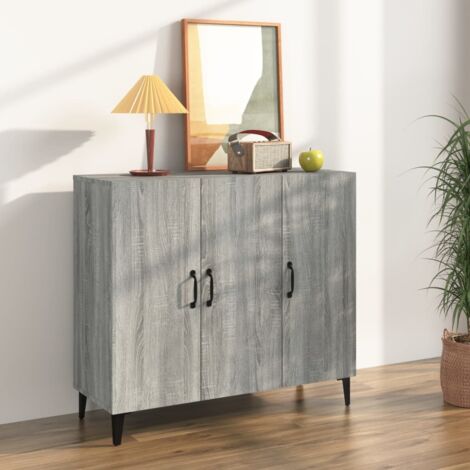 Sideboard Grey Sonoma 90x34x80 cm Engineered Wood vidaXL