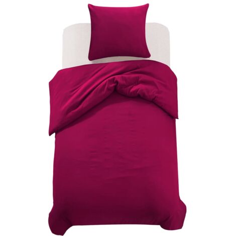 Duvet Cover Set Burgundy 155x220/80x80 cm vidaXL