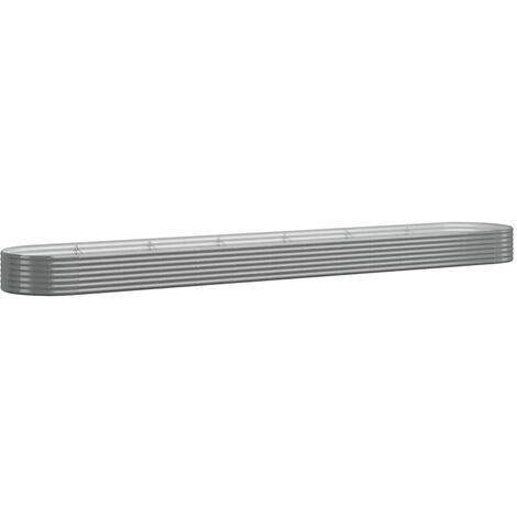 Garden Raised Bed Galvanised Steel 544x100x36 cm Grey vidaXL