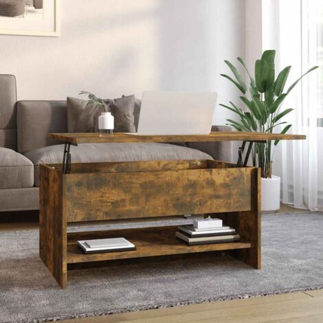 Coffee Table Smoked Oak 80x50x40 cm Engineered Wood vidaXL