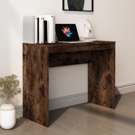 Desk Smoked Oak 90x40x72 cm Engineered Wood vidaXL
