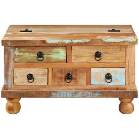 Coffee Table Reclaimed Wood 70x70x38 cm vidaXL