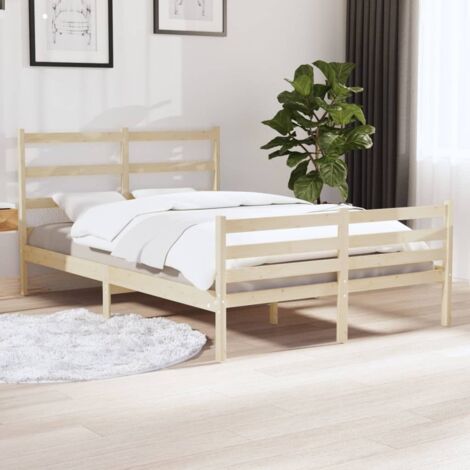Bed Frame without Mattress Solid Wood Pine 140x190 cm vidaXL (1/5)