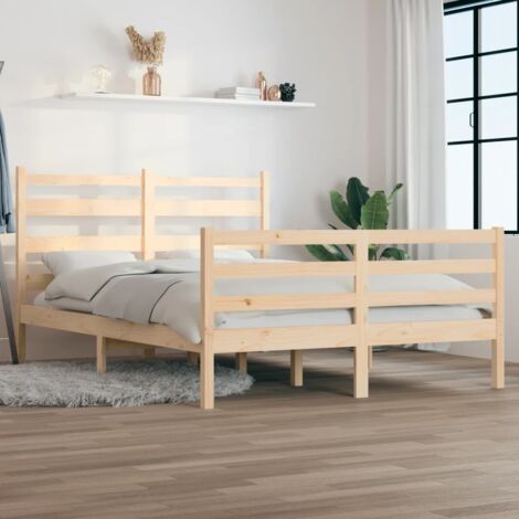 Bed Frame without Mattress Solid Wood Pine 140x200 cm vidaXL (1/5)