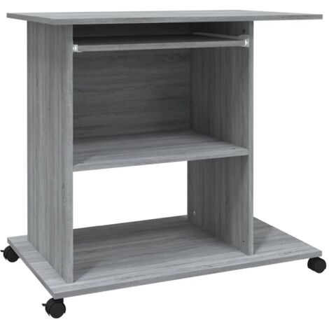 Computer Desk Grey Sonoma 80x50x75 cm Engineered Wood vidaXL