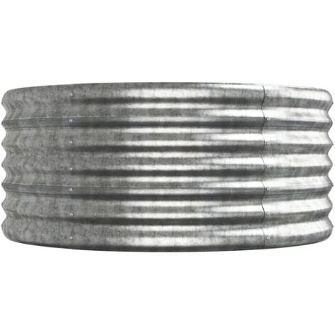 Garden Raised Bed Powder-coated Steel 224x80x36 cm Silver vidaXL