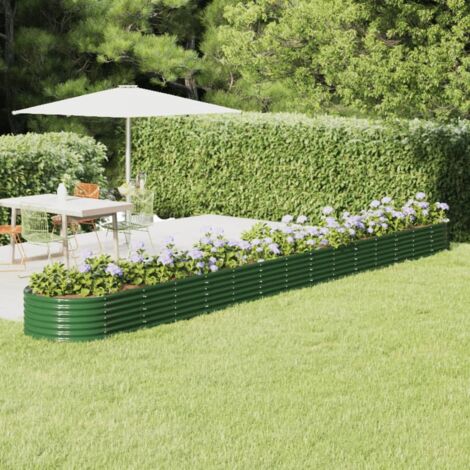 Garden Raised Bed Galvanised Steel 620x80x36 cm Green vidaXL