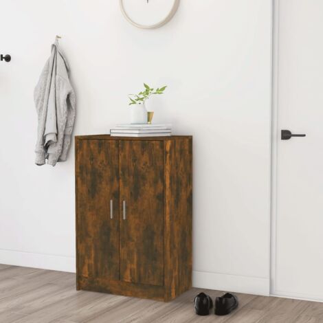Shoe Cabinet Smoked Oak 60x35x92 cm Engineered Wood vidaXL