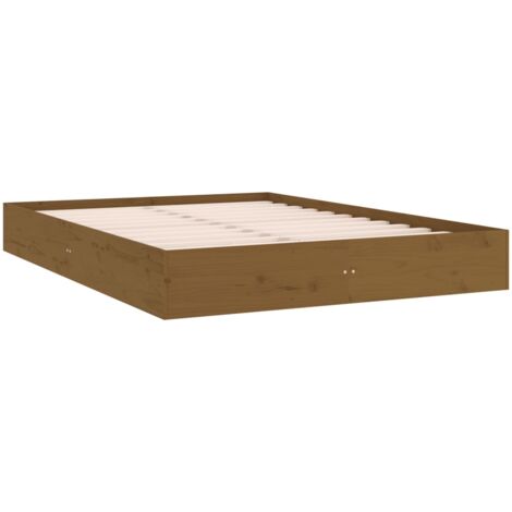 Bed Frame without Mattress Honey Brown Solid Wood 150x200 cm King Size vidaXL