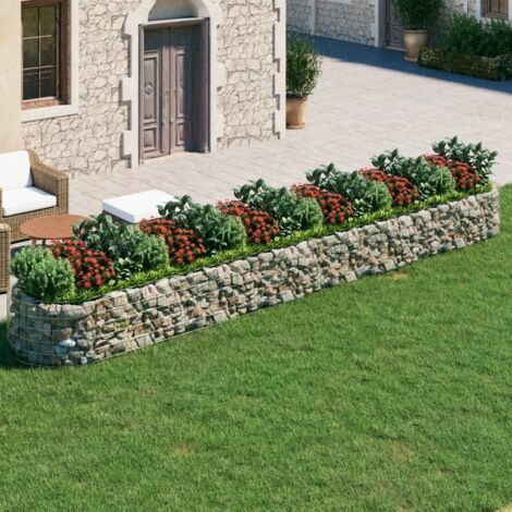 Gabion Raised Bed Galvanised Iron 600x100x50 cm vidaXL