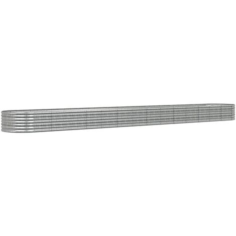 Garden Raised Bed Galvanised Steel 620x80x36 cm Silver vidaXL