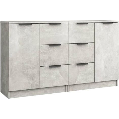 Sideboards 2 pcs Concrete Grey 60x30x70 cm Engineered Wood vidaXL