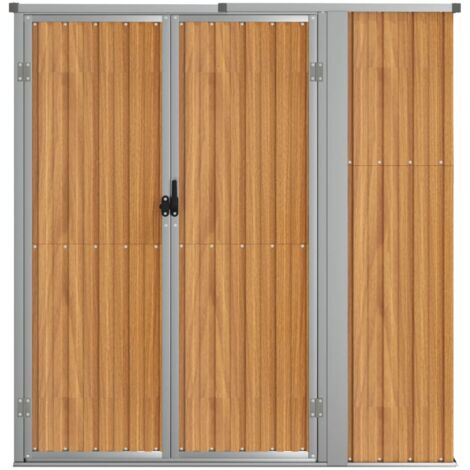 Garden Tool Shed Brown 161x89x161 cm Galvanised Steel vidaXL