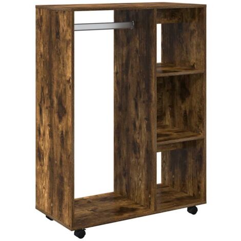 Wardrobe Smoked Oak 80x40x110 cm Engineered Wood vidaXL