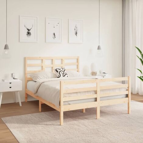 Bed Frame without Mattress Solid Wood 120x190 cm Small Double vidaXL (1/5)