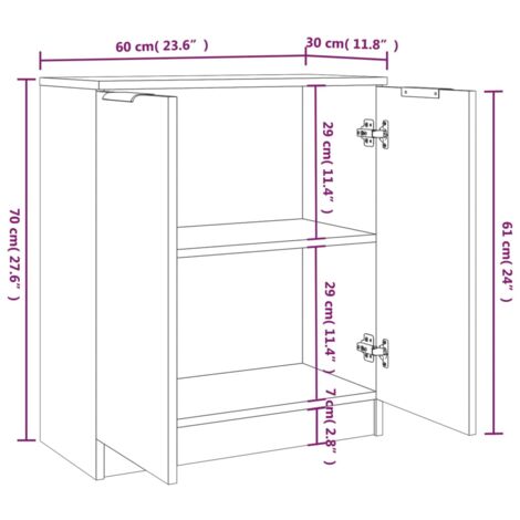 Sideboards 2 pcs Smoked Oak 60x30x70 cm Engineered Wood vidaXL