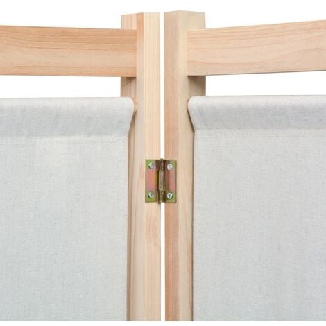 3-Panel Room Divider Cream 120x170x4 cm Fabric vidaXL