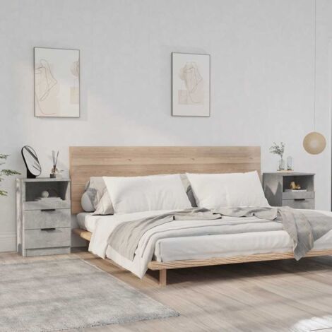 Bedside Cabinets 2 pcs Concrete Grey Engineered Wood vidaXL