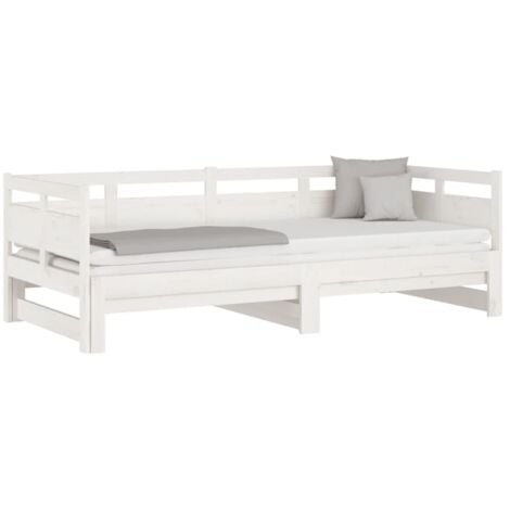 Pull-out Day Bed without Mattress White 2x(90x190) cm vidaXL