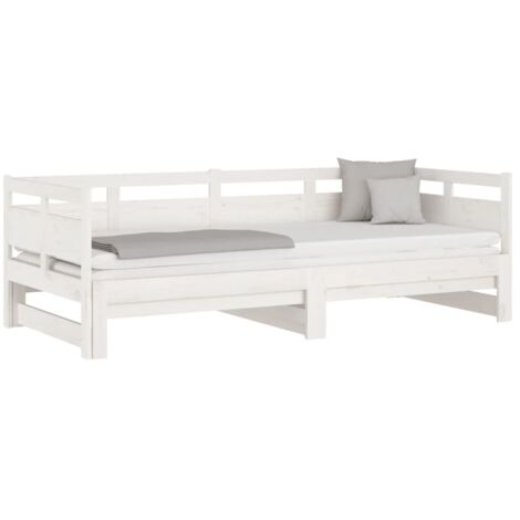 Pull-out Day Bed without Mattress White 2x(90x190) cm vidaXL
