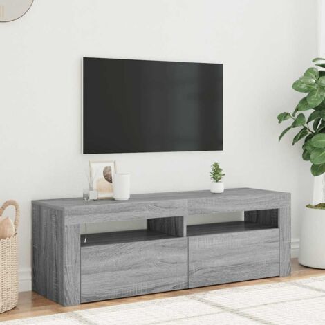 TV Cabinet with LED Lights Grey Sonoma 120x35x40 cm vidaXL