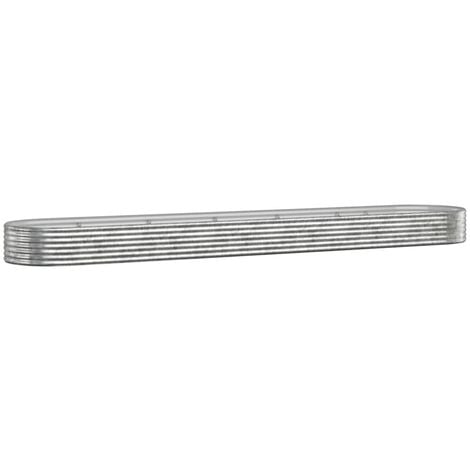 Garden Raised Bed Powder-coated Steel 507x100x36 cm Silver vidaXL