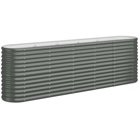 Garden Raised Bed Galvanised Steel 224x40x68 cm Anthracite vidaXL