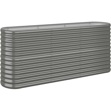 Garden Raised Bed Galvanised Steel 152x40x68 cm Grey vidaXL