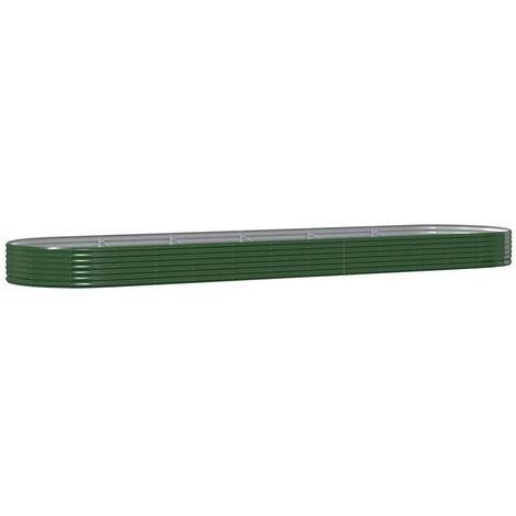 Garden Raised Bed Galvanised Steel 523x140x36 cm Green vidaXL