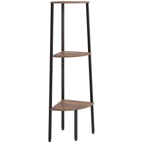 3-Tier Corner Shelf Dark Brown and Black 45.5x31.5x120 cm vidaXL