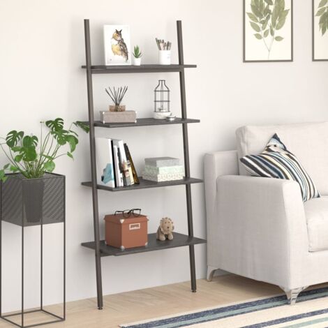 4-Tier Leaning Shelf Black 64x34x150.5 cm vidaXL (1/5)