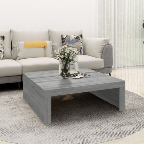 Coffee Table Grey Sonoma 100x100x35 cm Engineered Wood vidaXL