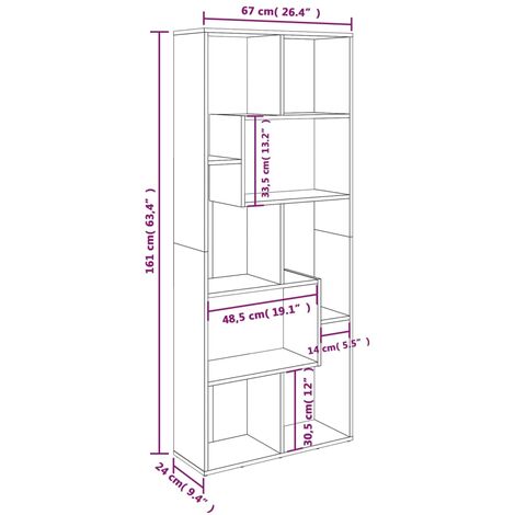 Book Cabinet Smoked Oak 67x24x161 cm Engineered Wood vidaXL