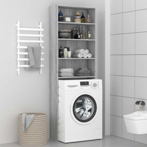 Washing Machine Cabinet Grey Sonoma 64x24x190 cm vidaXL (1/5)