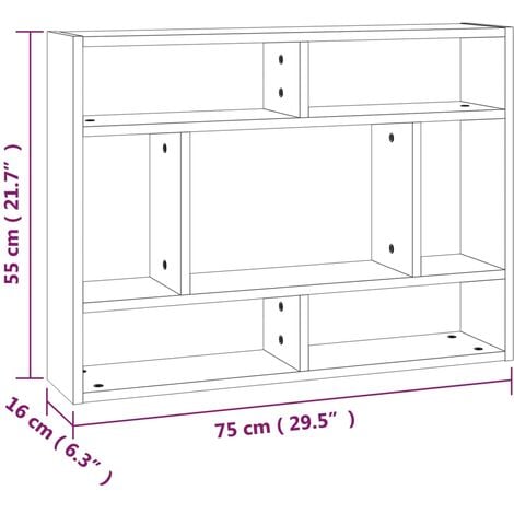 Wall Shelf Grey Sonoma 75x16x55 cm Engineered Wood vidaXL