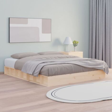 Bed Frame without Mattress 180x200 cm Super King Super King Size Solid Wood vidaXL