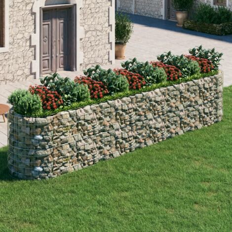 Gabion Raised Bed Galvanised Iron 500x100x100 cm vidaXL