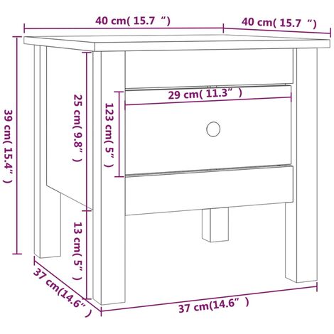Side Tables 2 pcs Black 40x40x39 cm Solid Wood Pine vidaXL